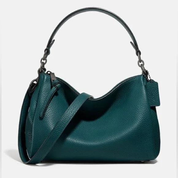 Coach Green Pebbled Leather Shay Crossbody Bag NWOT MSRP: $398.00